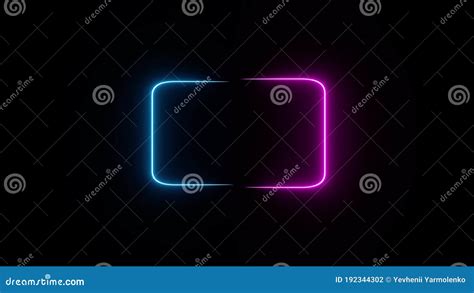 Abstract Neon Frame Neon Lights Motion Loops Square Circular Motion