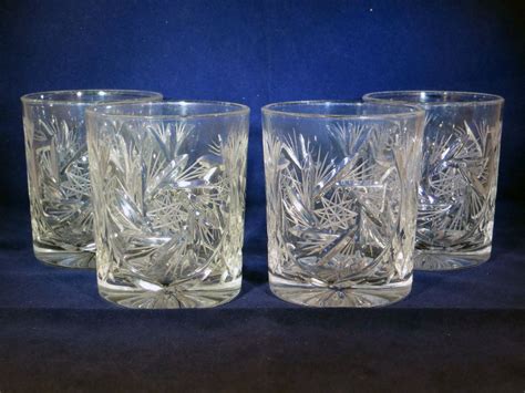 Home Vases Pinwheel Crystal Old Fashioned Whiskey Glasses Set Of 4