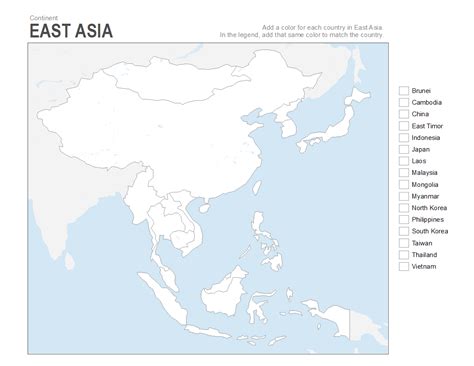 East Asia Political Map Blank