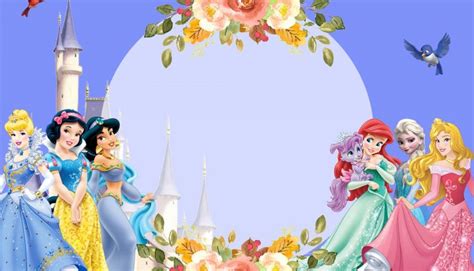 Ellipse Frame Disney Princess Free Printable Baby Shower Invitations