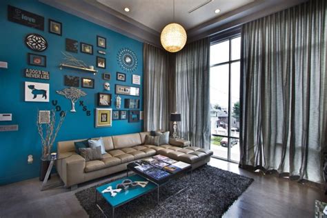 Royal Blue Accent Wall In Living Room Noconexpress