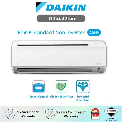 DAIKIN Standard Non Inverter Air Conditioner FTV P R32 2 5HP FTV60PB