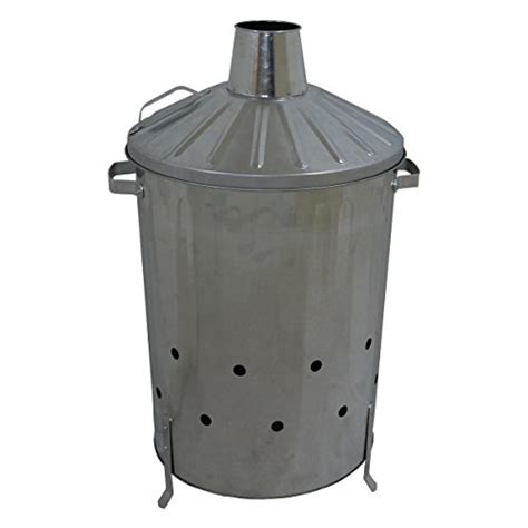 Incinerator Fire Bin 90l Burning Garden Galvanized Waste Wood Leaves