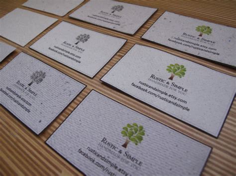 Eco Friendly Business Card From Handmade By Rusticandsimple Calling