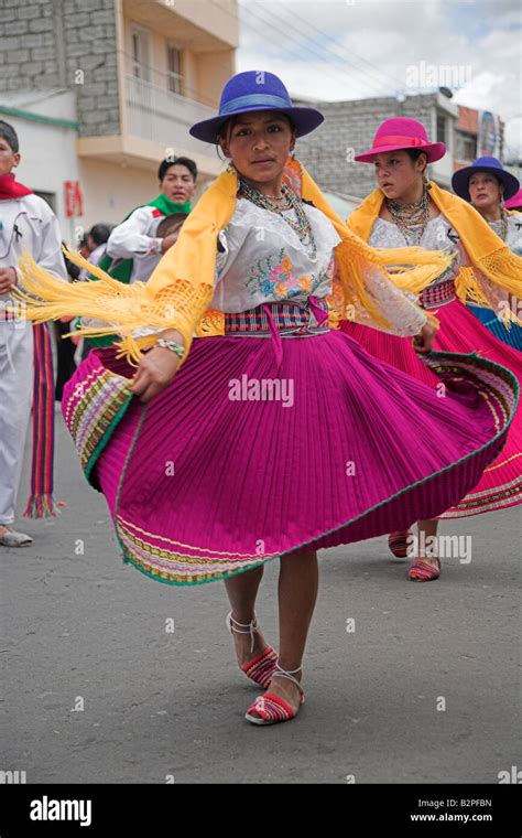 A Local Woman Dancing In The Street For The Annual Mama Negra Festival