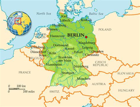 Подробная карта Германии Германия на карте мира —