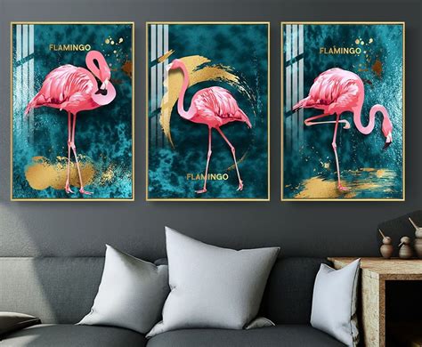 Flamingo Yazılı Pembe Flamingolar Kanvas Tablo Flamingo Tablolar Pembe