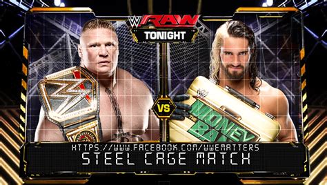 Brock Lesnar Vs Seth Rollins Steel Cage Match By