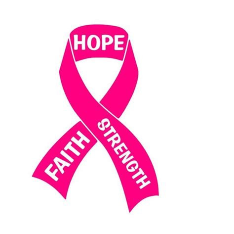 Breast Cancer Ribbon Faith Hope Strength Vinyl Decal Etsy