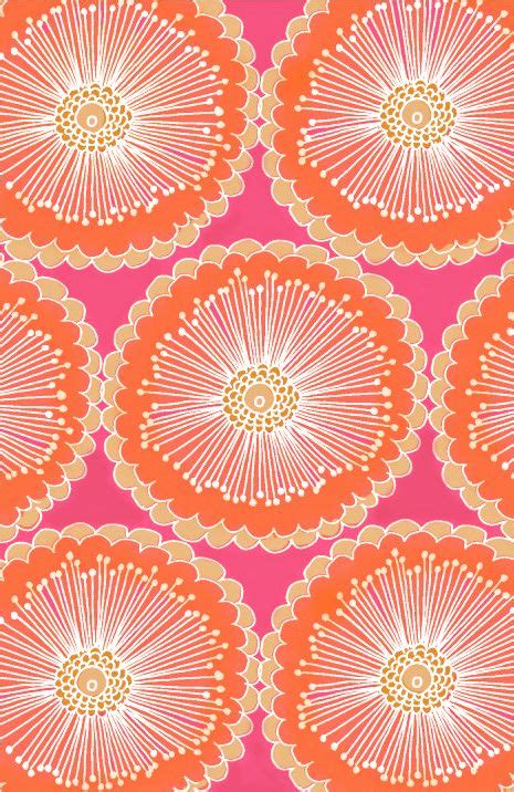 Fun Pink And Orange Flowers Print Patterns Pattern Design Pattern