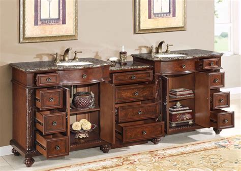 Silkroad 9025 Traditional Double Sink Bathroom Vanity Tuscan Basins