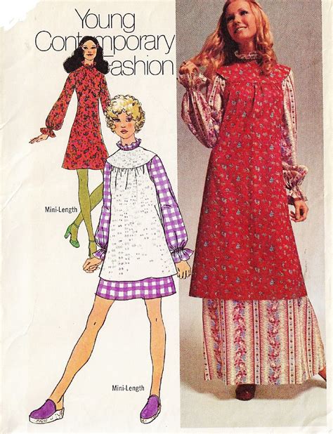 1970s Simplicity Sewing Pattern 9706 Womens Dress And Smock In Etsy