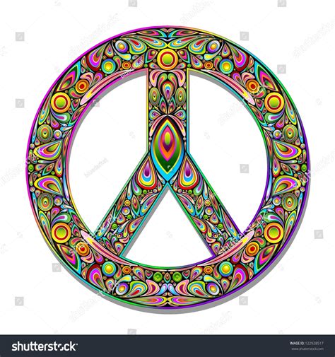 Peace Symbol Psychedelic Art Design Stock Illustration 122928517