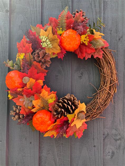 Autumn Wreath For Your Front Door Etsy