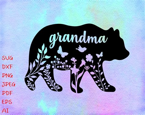 Grandma bear svg files Grandma bear svg Bear svg Grandma | Etsy | Bear