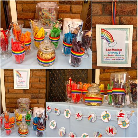 Pin By Steph Yoder On Party Ideas Rainbow Candy Buffet Sweet Buffet
