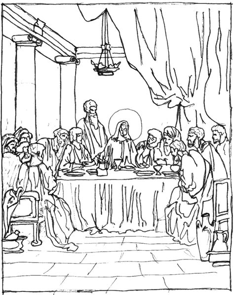 The Last Supper Coloring Page Coloring Abraham Isaac Bible Rebekah