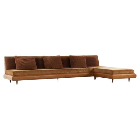 Adrain Pearsall Walnut Boomerang Sofa Danish Mid Century Modern At
