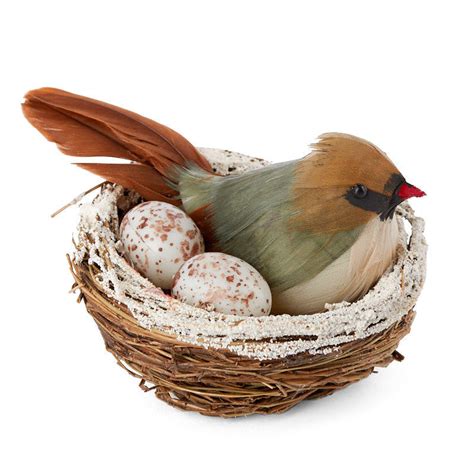 Artificial Female Cardinal Bird In Nest Artificial Birds Nests