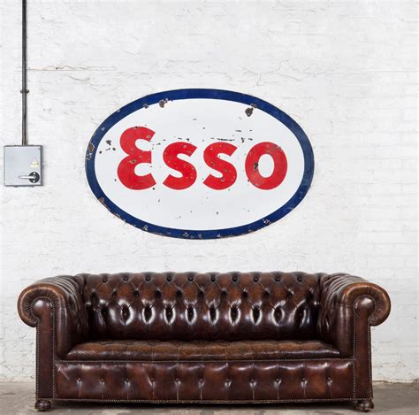 Fantastic Large Oval Esso Enamel Sign Decorative Collective