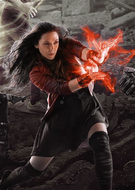 Elizabeth Olsen As Scarlet Witch Avengers Age Of Ultron 2015 Bruja Escarlata Wanda Marvel