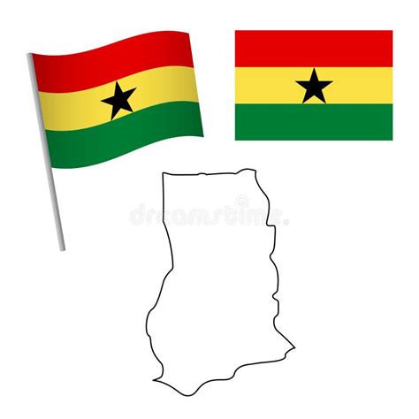 Ghana Map Flag Map Of The Republic Of Ghana With The Ghanaian National