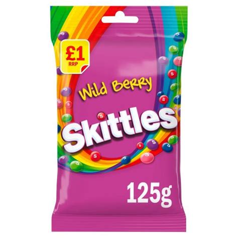 Skittles Wild Berry Sweets Treat Bag 125g Britishfoodmart
