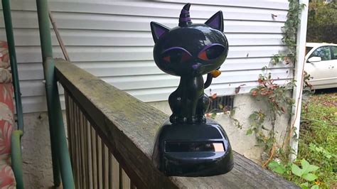 Solar Bobble Head Halloween Cat Youtube