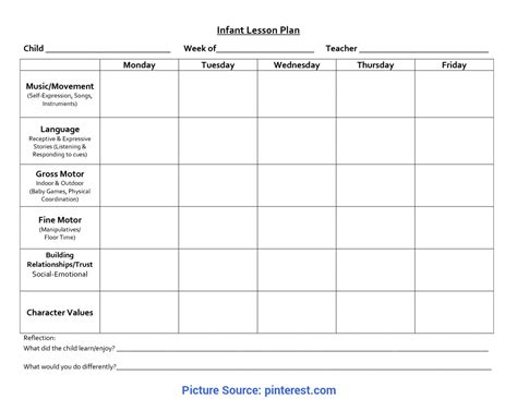 Daycare Lesson Plan Template