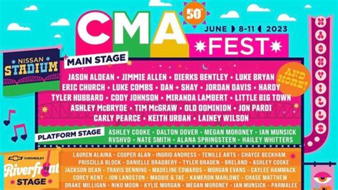 Cma Announces Lineup For 50th Year Of Cma Fest