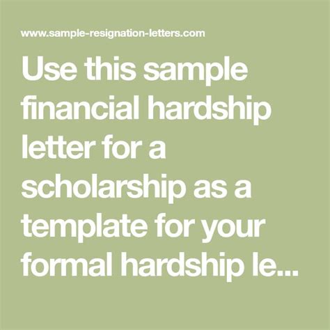 How To Write A Financial Hardship Letter For A Scholarship With Sample