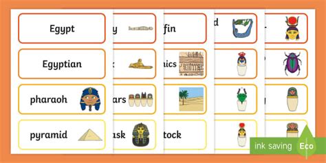 Ancient Egypt Vocabulary Word Card Resource Teacher Made