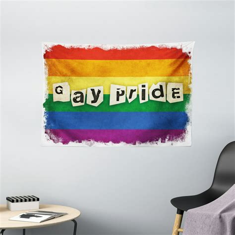 Pride Decorations Tapestry Dated Aged Rainbow Flag With Gay Pride