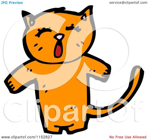 Cartoon Of A Ginger Cat Royalty Free Vector Illustration By Lineartestpilot 1152827