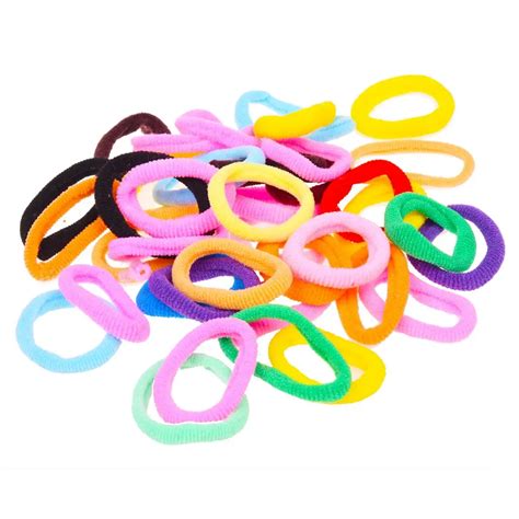 40 Pcs Assorted Colors Elastic Band Hair Tie Band Ponytail Holder In