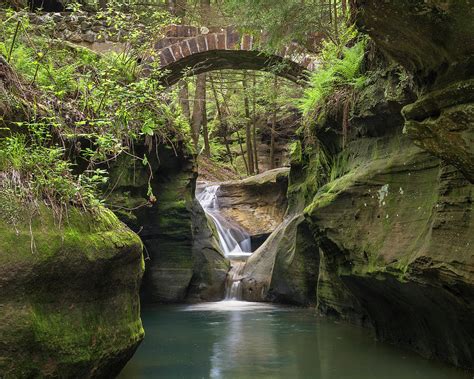 Waterfall 2 Old Mans Cave Hocking Hills State Park Ohio Photograph By