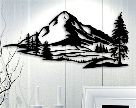 Metal Wall Art Mountains Mountains Wall Art Scandinavian Decor Idea