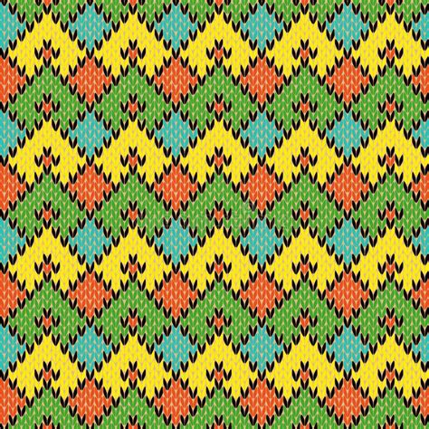 Multicolour Knitted Seamless Geometric Pattern Stock Vector