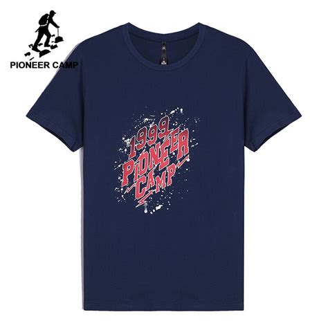 Pioneer Camp New Short Sleeve T Shirt Men Brand Clothing Letter Printed Casual Tshirt Male