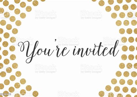 Gold Glitter Youre Invited Background Stock Illustration Download
