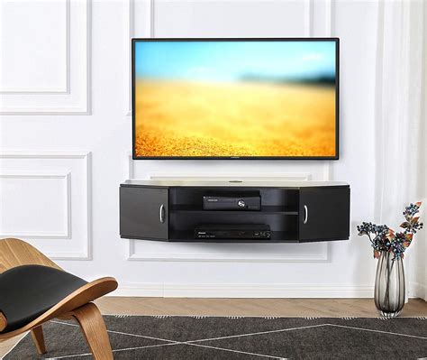 Buy Fitueyes Tv Stand Shelf Entertainment Center With Doorswall Ed Tv