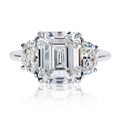 Get the yes with a james allen® ring! Tiffany and Co. 3.33 carat Emerald Cut Three-Stone Diamond Engagement Ring For Sale at 1stDibs