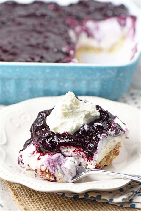 Creamy No Bake Blueberry Yum Yum Dessert Recipe Adventures Of Mel