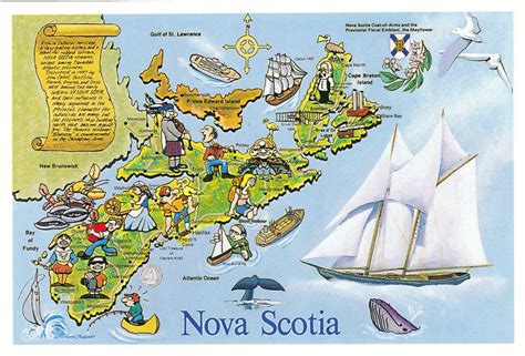Nova Scotia Map Postcard Nova Scotia Postcard Nova