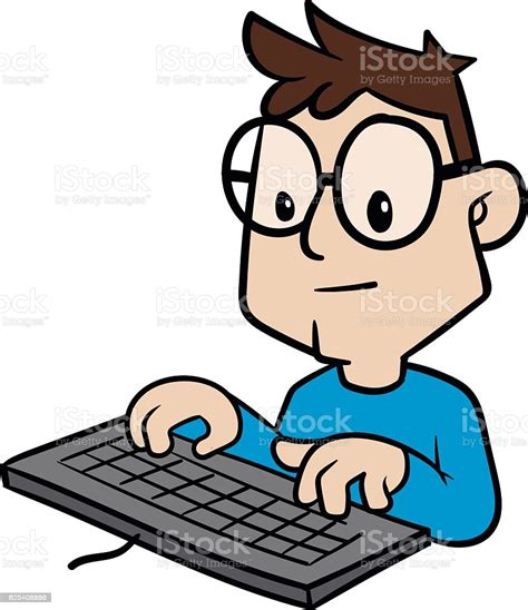 Computer keyboard cartoon vectors (8,757). Cartoon Person Typing On Keyboard Vector Illustration ...