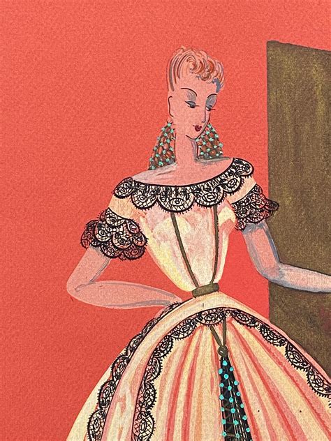 Geneviève Thomas 1940s Fashion Illustration Lady In Bridgerton
