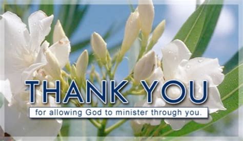 Free Thank You For Allowing God To Minister Ecard Email Free