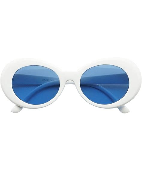 Super Retro Pop White Clout Goggles Oval Cobain Sunglasses White