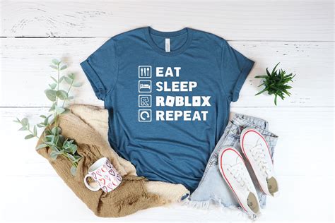 Eat Sleep Roblox Repeat Tshirt Funny Saying Shirtroblox Etsy