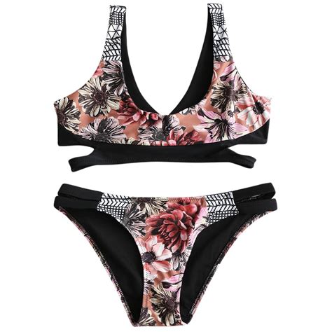 Buy 2018 New Sexy Bikinis Set Women Flower Print